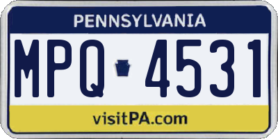 PA license plate MPQ4531