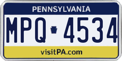 PA license plate MPQ4534