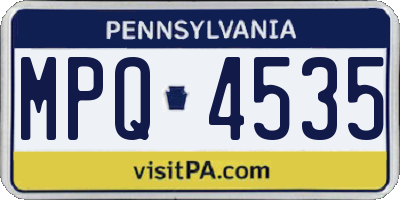 PA license plate MPQ4535