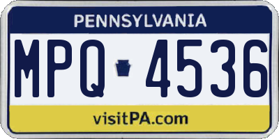 PA license plate MPQ4536