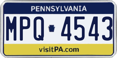 PA license plate MPQ4543