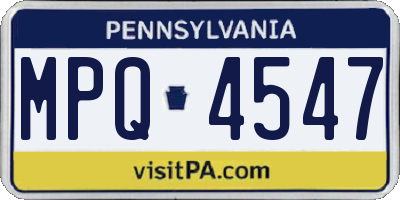 PA license plate MPQ4547