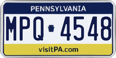 PA license plate MPQ4548