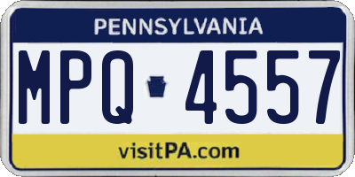 PA license plate MPQ4557
