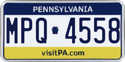 PA license plate MPQ4558