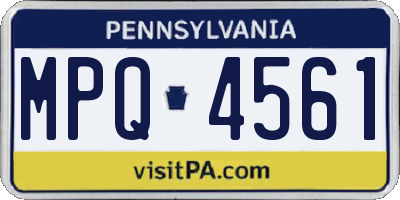 PA license plate MPQ4561