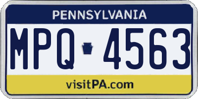 PA license plate MPQ4563