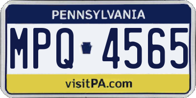 PA license plate MPQ4565
