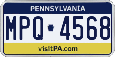 PA license plate MPQ4568