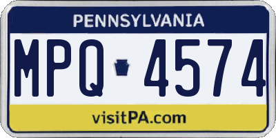 PA license plate MPQ4574