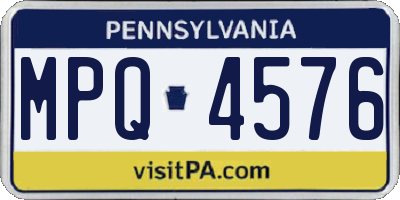 PA license plate MPQ4576