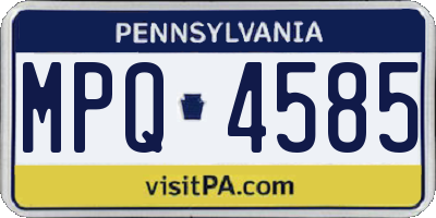 PA license plate MPQ4585