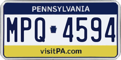 PA license plate MPQ4594