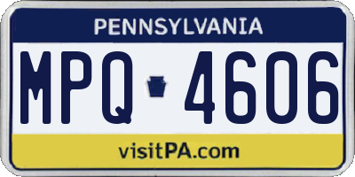PA license plate MPQ4606