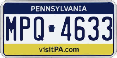PA license plate MPQ4633