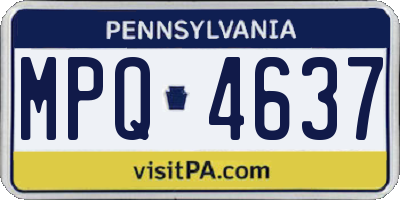 PA license plate MPQ4637
