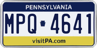 PA license plate MPQ4641