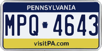 PA license plate MPQ4643