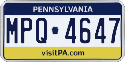 PA license plate MPQ4647