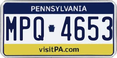 PA license plate MPQ4653
