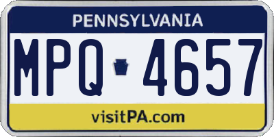 PA license plate MPQ4657