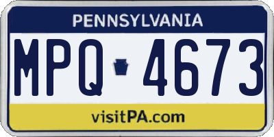 PA license plate MPQ4673