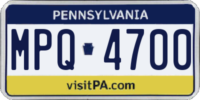 PA license plate MPQ4700
