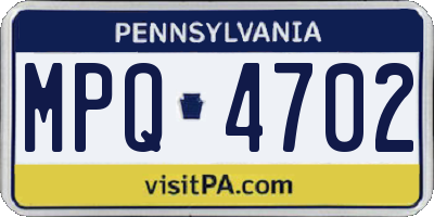 PA license plate MPQ4702