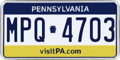 PA license plate MPQ4703