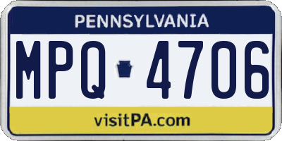 PA license plate MPQ4706