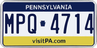PA license plate MPQ4714