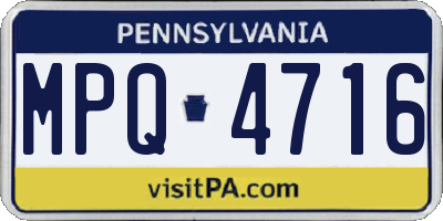 PA license plate MPQ4716