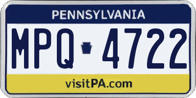 PA license plate MPQ4722