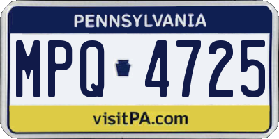 PA license plate MPQ4725