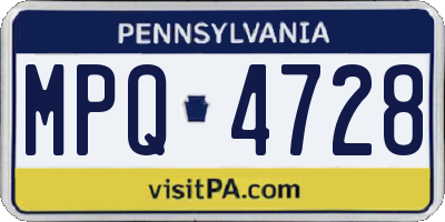 PA license plate MPQ4728