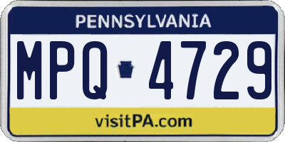 PA license plate MPQ4729