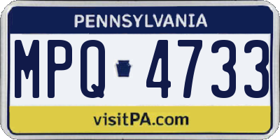 PA license plate MPQ4733