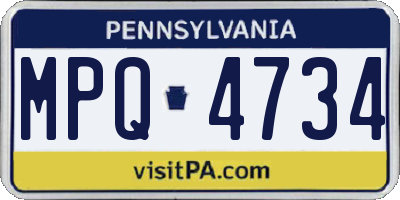 PA license plate MPQ4734