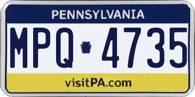 PA license plate MPQ4735