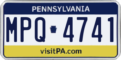 PA license plate MPQ4741