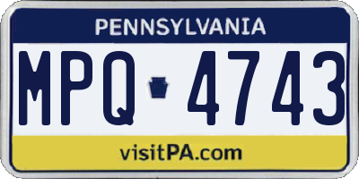 PA license plate MPQ4743