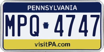 PA license plate MPQ4747