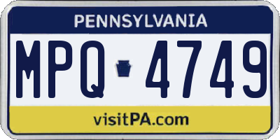 PA license plate MPQ4749