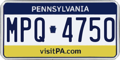 PA license plate MPQ4750