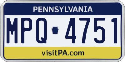 PA license plate MPQ4751