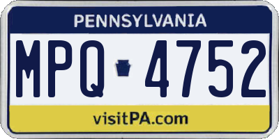 PA license plate MPQ4752