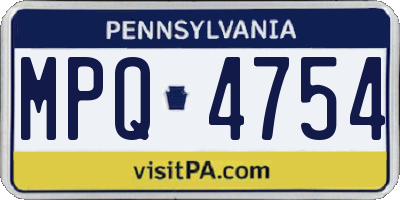 PA license plate MPQ4754