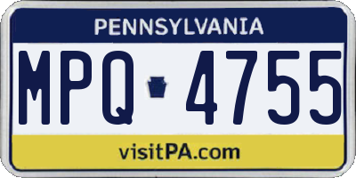 PA license plate MPQ4755