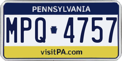 PA license plate MPQ4757