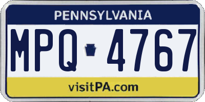 PA license plate MPQ4767